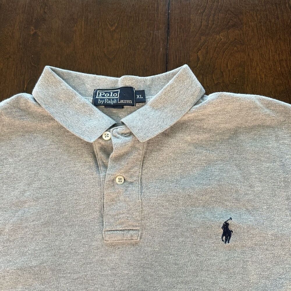 Polo Ralph Lauren Men's XL Gray Classic Fit Polo Shirt Blue Pony Short Sleeve